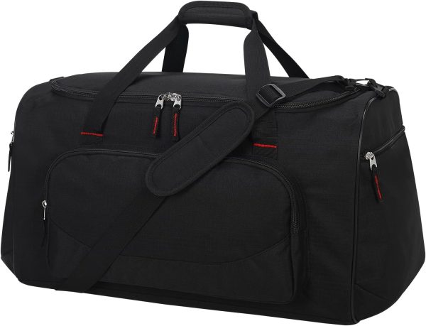 55L Sports Gym Duffle Bag for Men - 22 inch Large Duffel bag for Workout, Travel, , Fitness (Black)